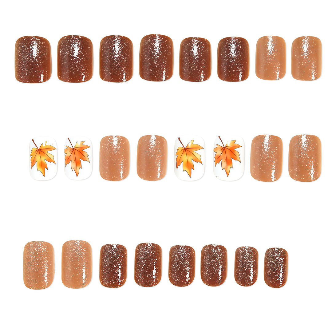 Herbstblatt Press-On Nagelkunst Karnz
