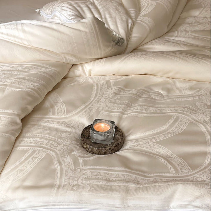 Luxus Satin Jacquard Bettwäsche Set mit barock-Prägung Muster