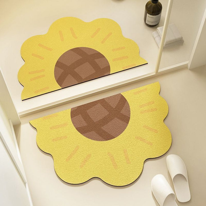 Sonnenblumenförmige Badmatte