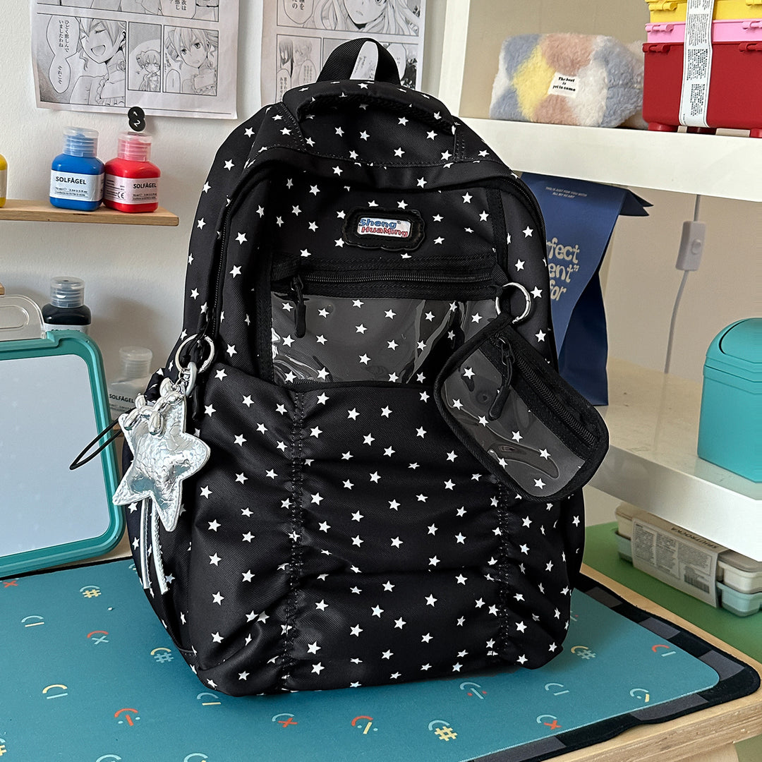 Stylische Mehrfach-Taschen-Rucksack mit Sternakzenten Karnz