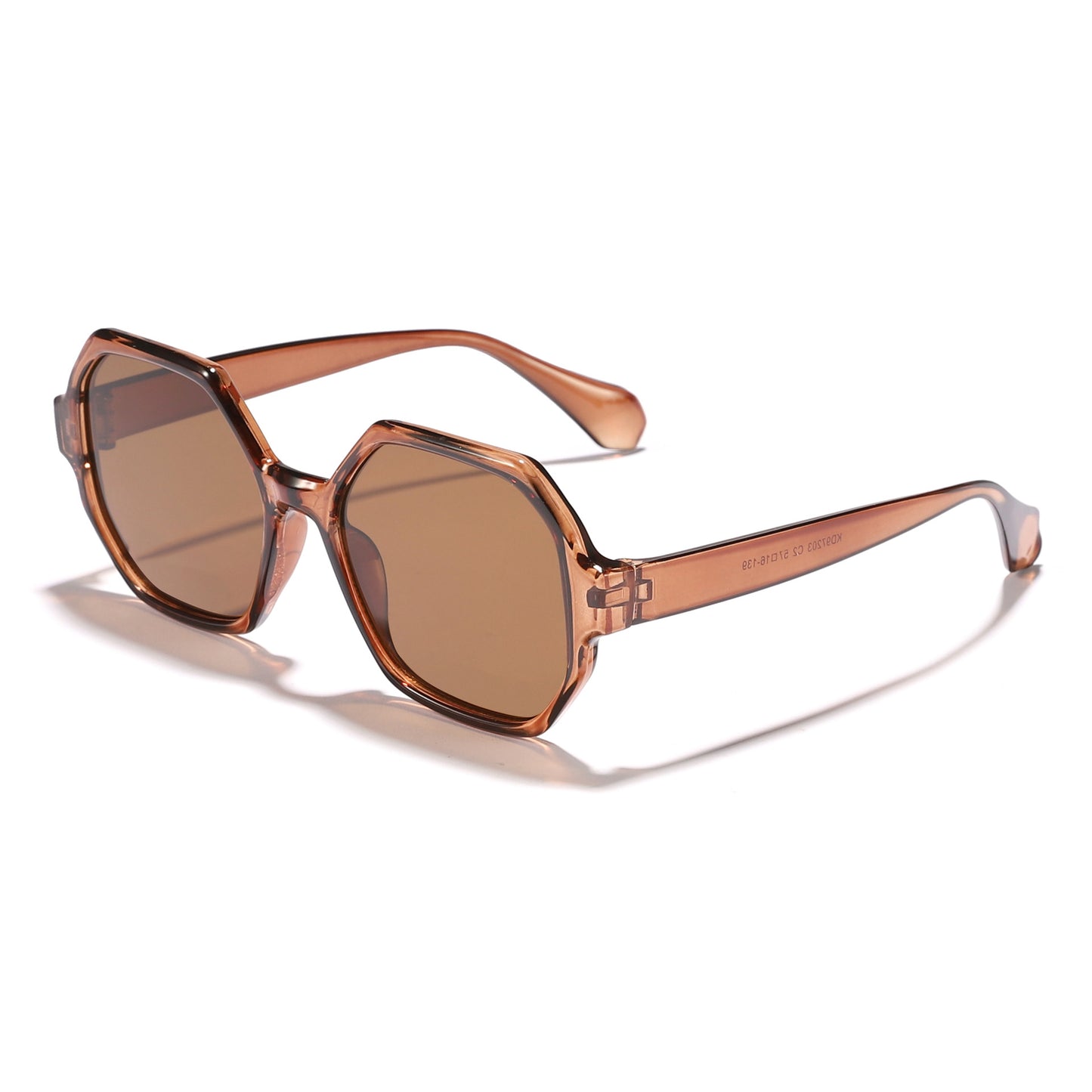Damen modische Sonnenbrille mit hexagonalem Rahmen und UV-Schutz Karnz