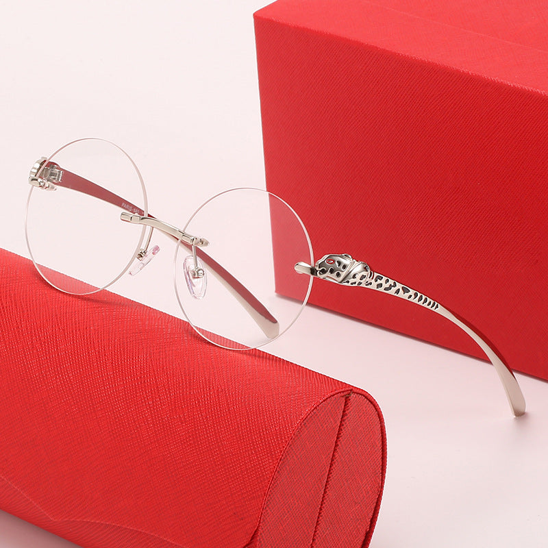 Damen runde Sonnenbrille mit luxuriösen Akzenten und schützendem UV-Schutz Karnz