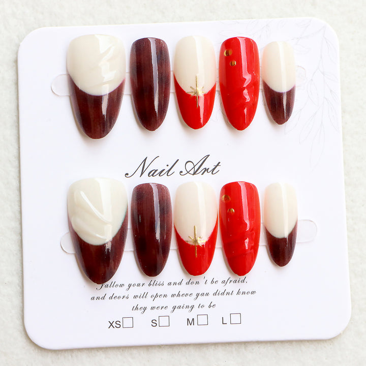 Dekorativer Press-On-Nagelkunst-Set mit einzigartigen Mustern Karnz
