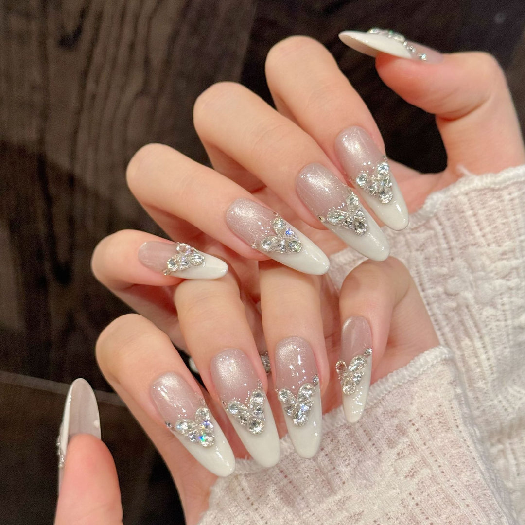 Elegante mit Strass veredelte Press-On Nägel  1791773462