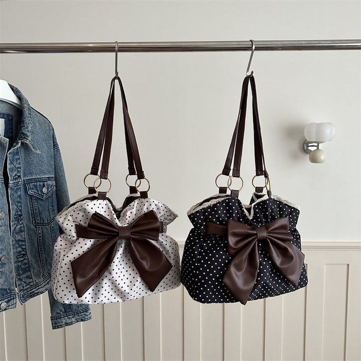 WoCharming Polka Dot Schleifen Tote Tasche Karnz