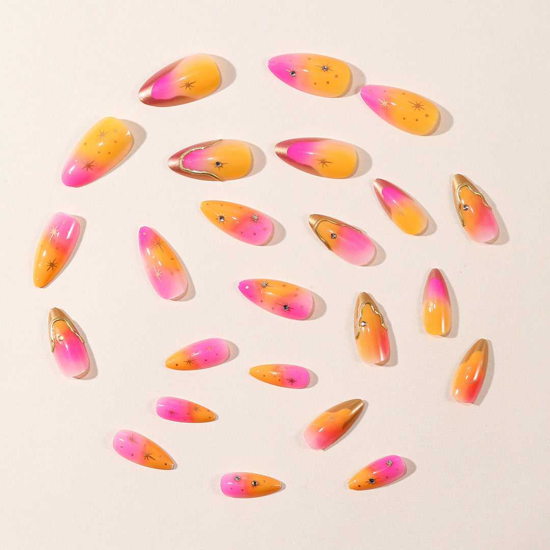 Glitzerndes Gradient Stiletto Nagelkunst Set Karnz