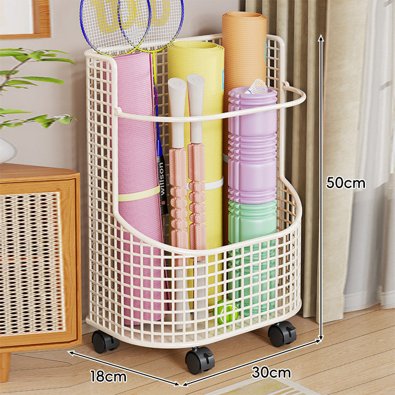 Vertikaler Mesh-Sportequipment- und Yogamatten-Organizer-Korb