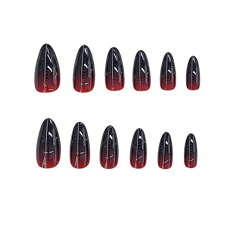Ombre Glänzende Stiletto Press-On Nägel Karnz