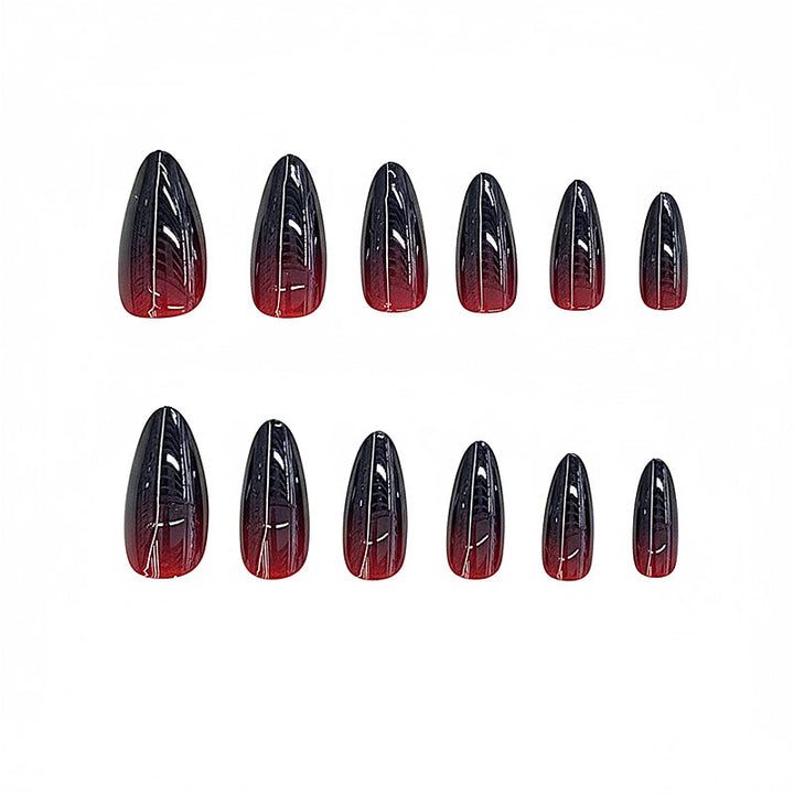 Ombre Glänzende Stiletto Press-On Nägel Karnz