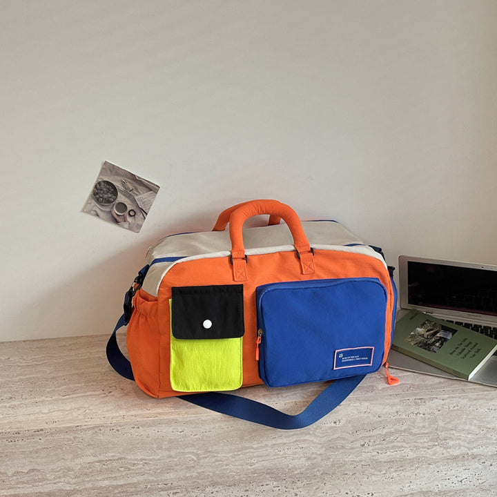 Lebendige Farbblock-Reise-Duffel