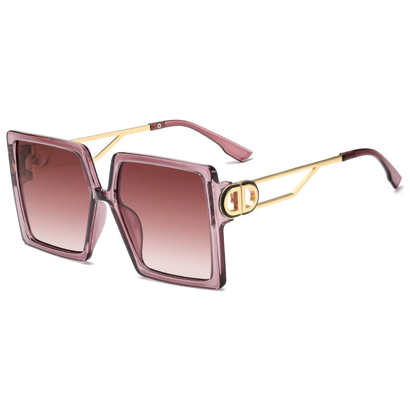 Damen oversized quadratische Sonnenbrille mit elegantem Metallgestell und polarisierenden Gläsern Karnz