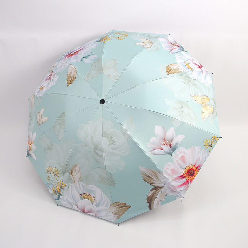 Damen Regenschirm mit floralen Mustern und UV-Schutz Karnz