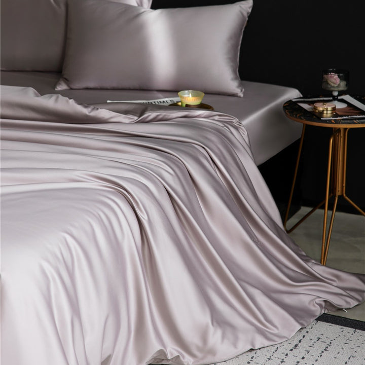 Seiden-Effekt Satin Bettwäsche Set mit kühlendem atmungsaktivem Finish & Kissenbezügen