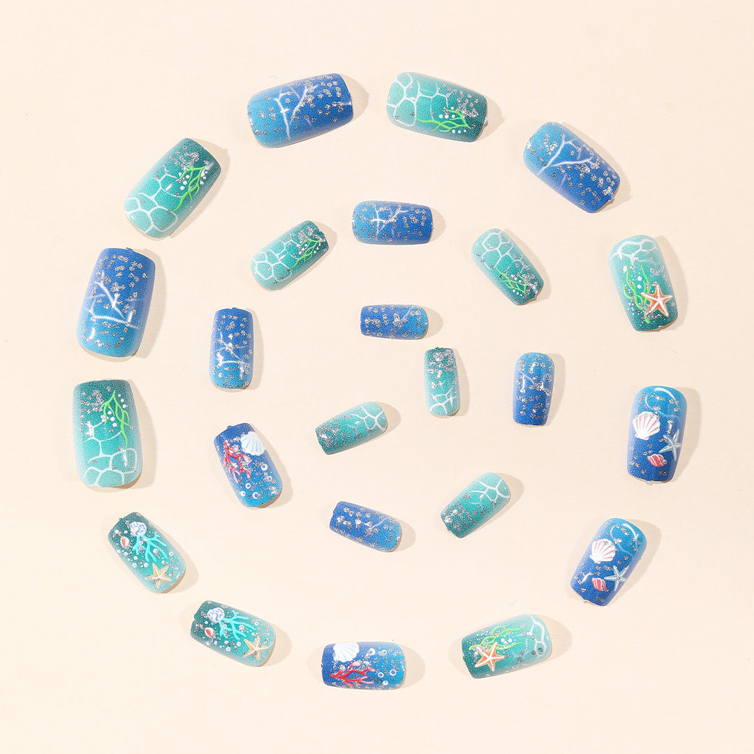 Ozean-inspiriertes Acryl-Nagelkunst-Set Karnz