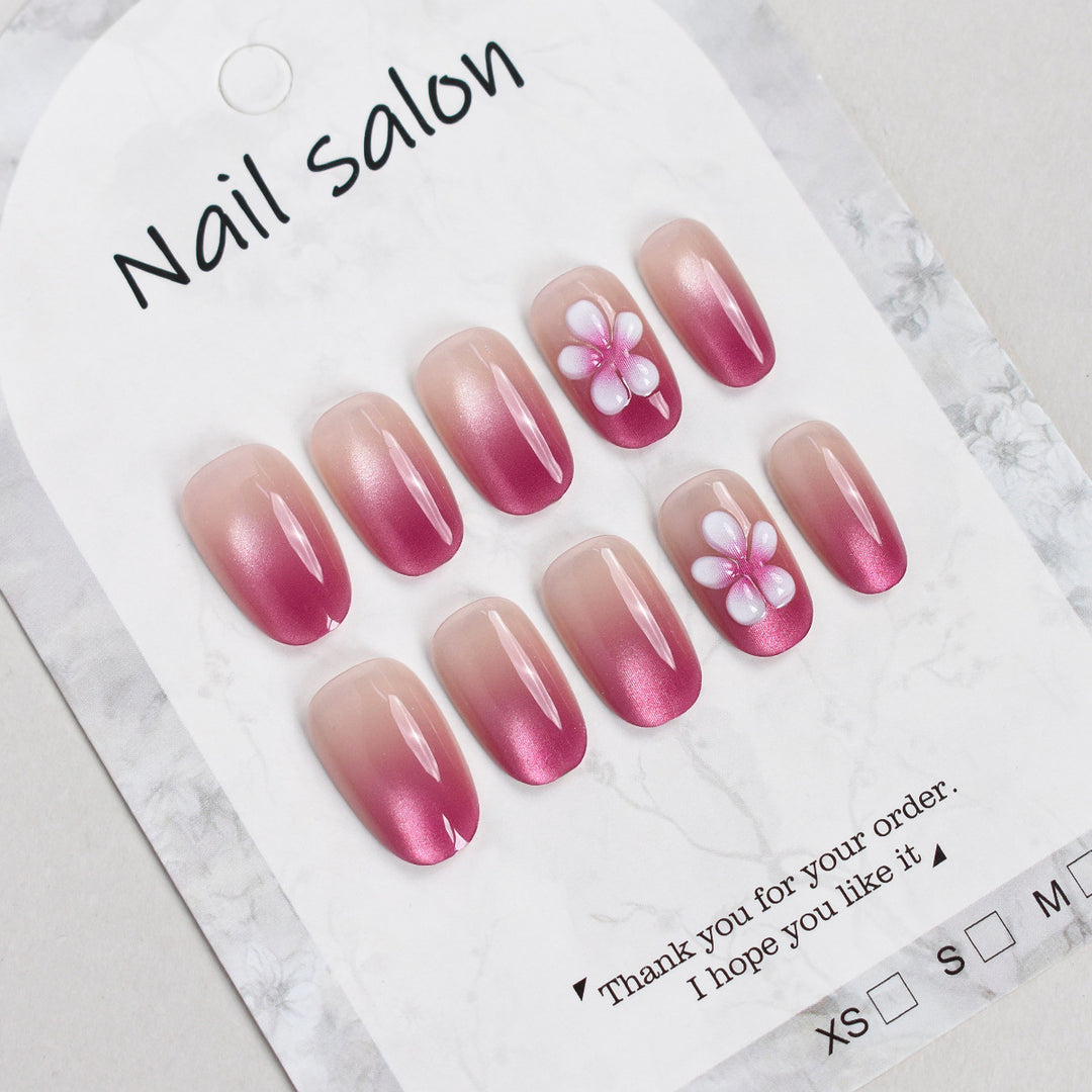 Elegantes Blumendruck-Nagelset Karnz
