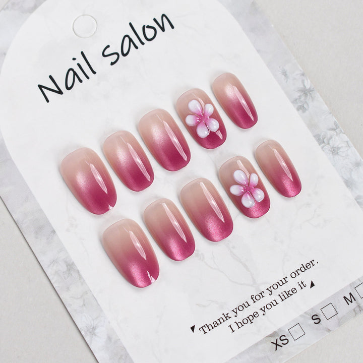 Elegantes Blumendruck-Nagelset Karnz