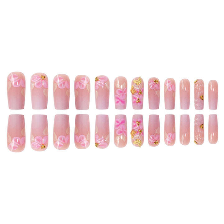 3D Florales Design Press-On Nagelset Karnz