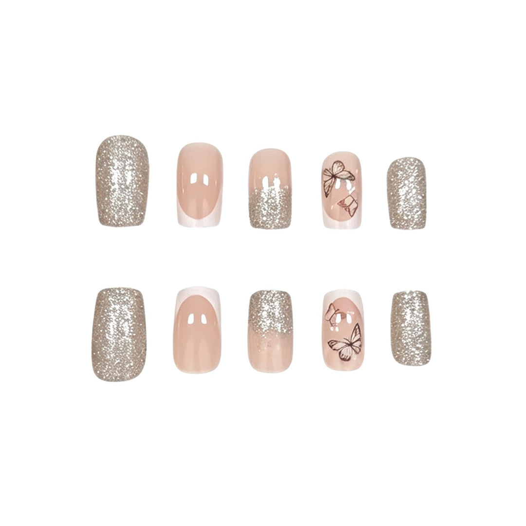 Dekorative Schmetterlings-Glitzer-Nail-Art Karnz