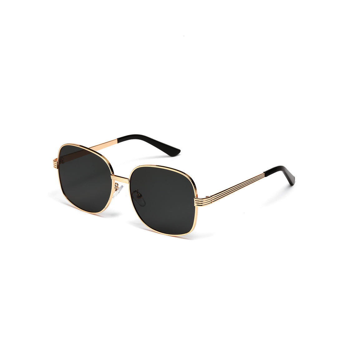 Damen modische kantige Sonnenbrille mit luxuriösem goldenen Rahmen Karnz