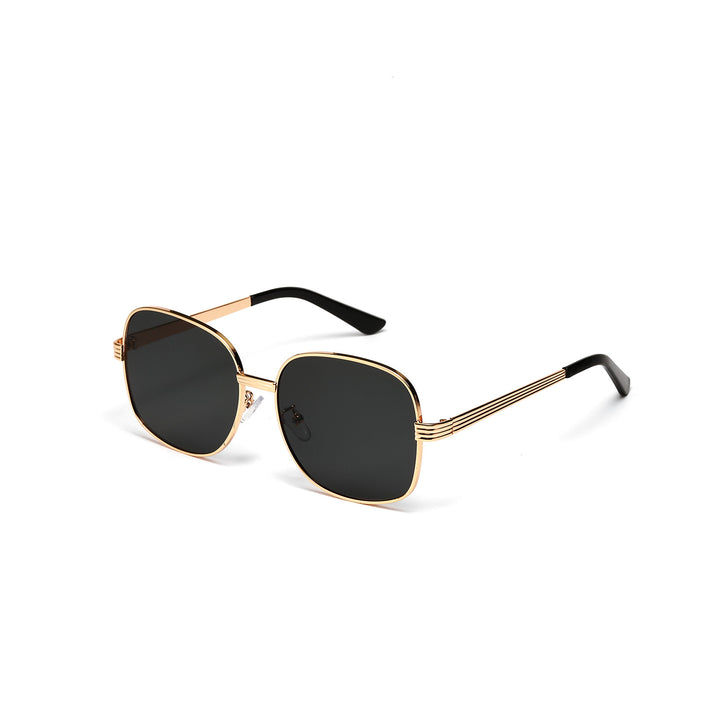 Damen modische kantige Sonnenbrille mit luxuriösem goldenen Rahmen Karnz