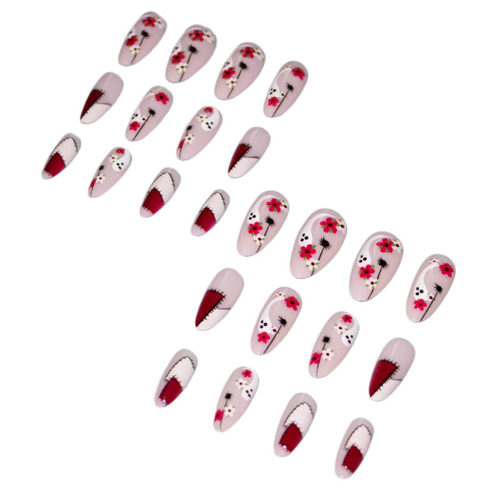 Kreatives Blumen- und Halloween-Themen-Nagelkunst-Set