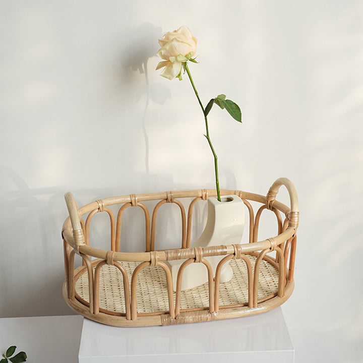 Damen ovaler Rattan-Servierkorb Karnz