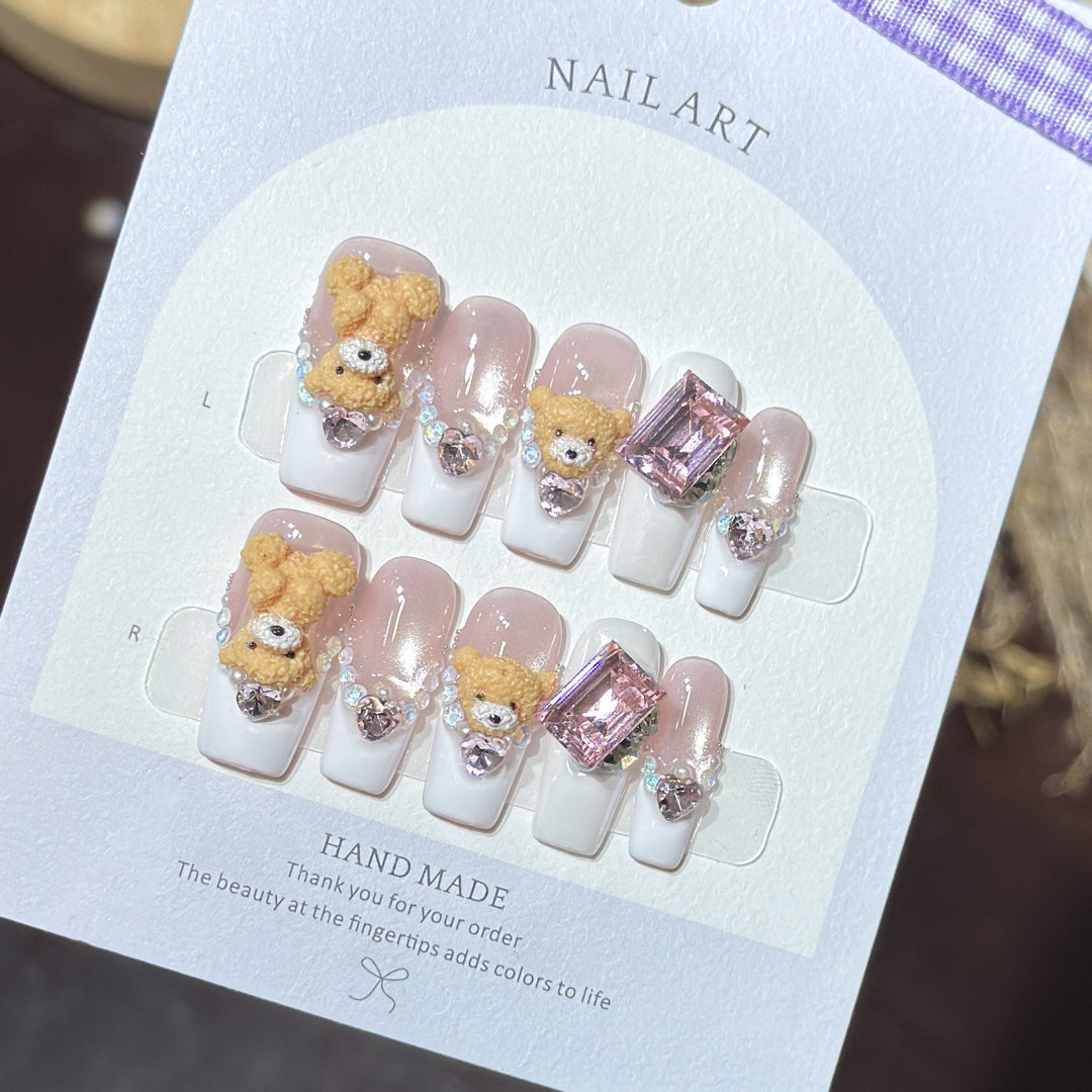Niedliches von Tieren inspiriertes Press-On Nagelkunst-Set Karnz