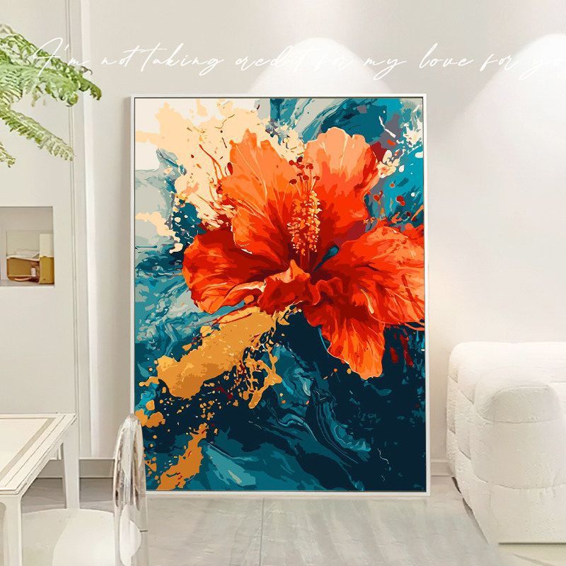 Blumen Abstrakt Leinwand Kunst Karnz