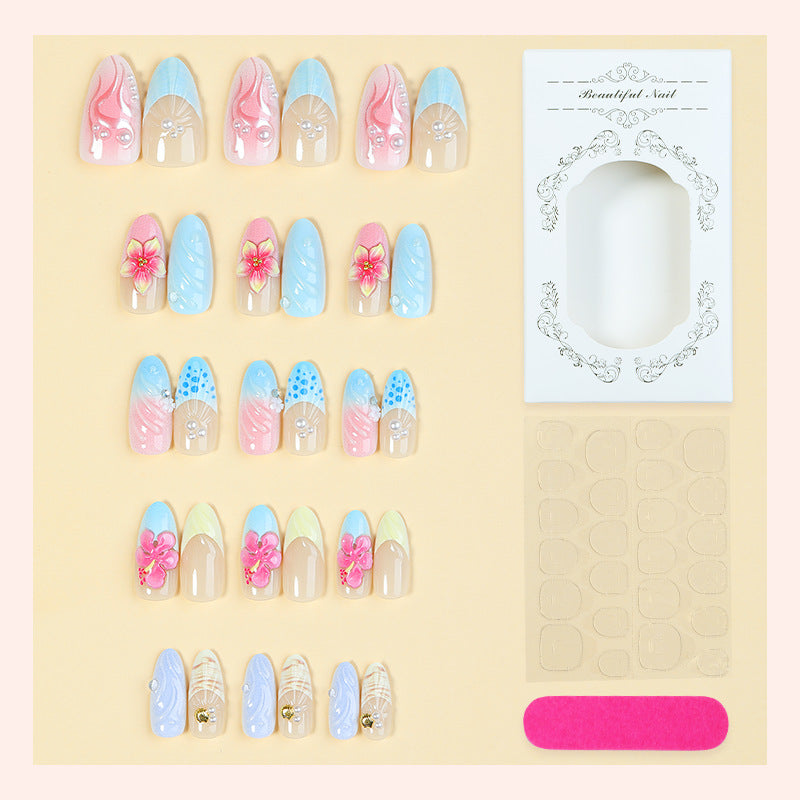 Dekoratives Press-On Nagelkunst Set mit Premium Blumendesigns Karnz