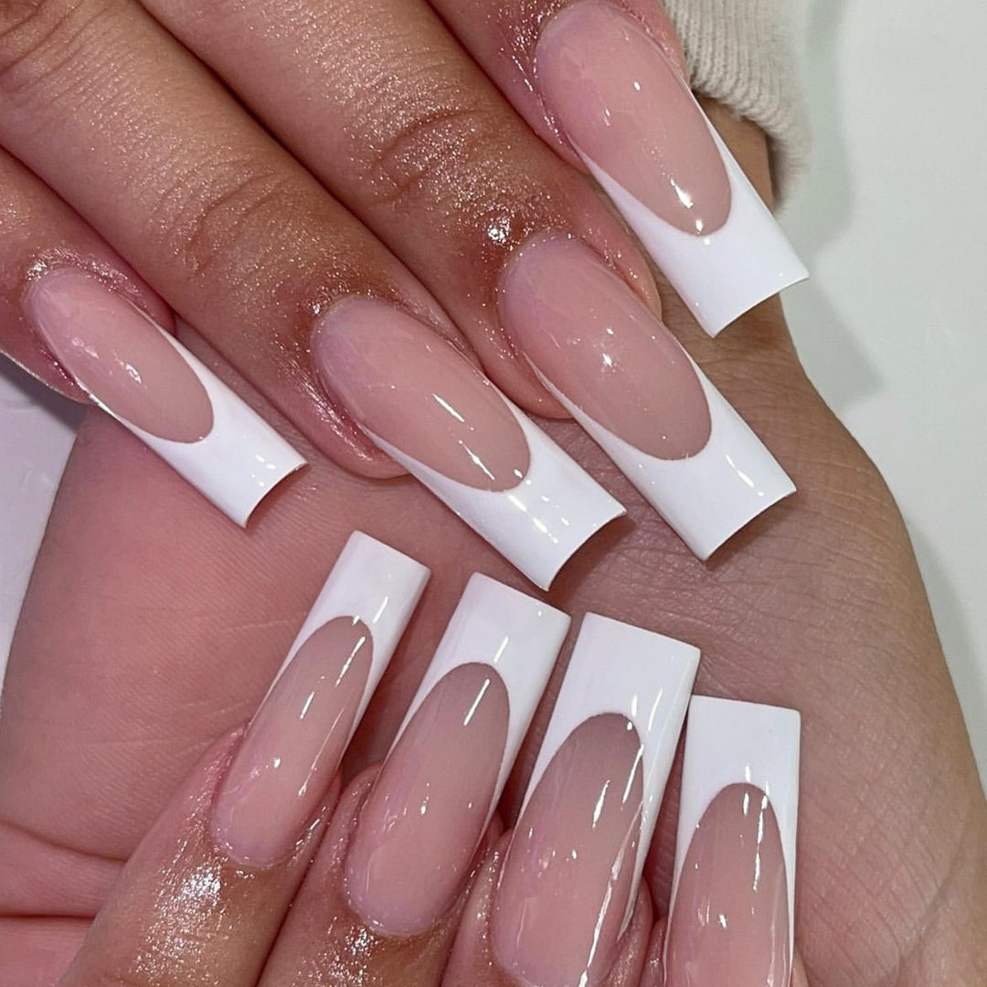 Elegante französische Spitzen-Acryl-Nagelerweiterungen Karnz 1789713347