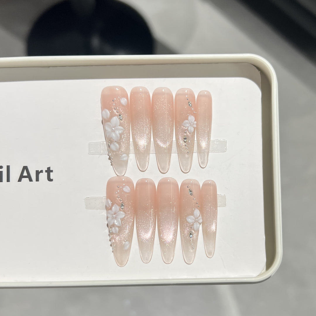 Dekoratives Floral Press-On Nagelset Karnz