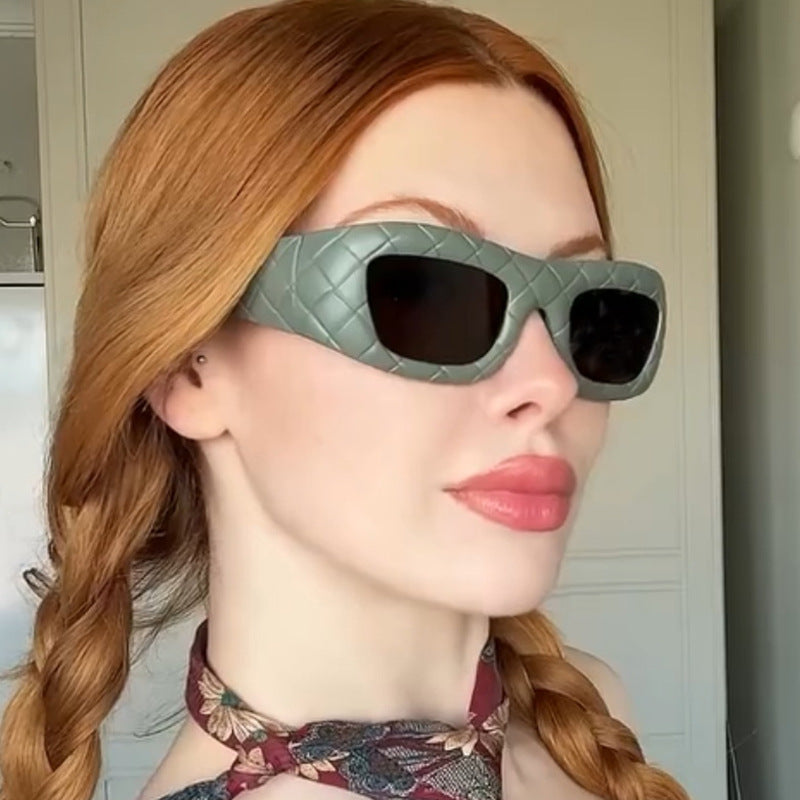 Damen extravagante Sonnenbrille mit strukturiertem Rahmen Karnz