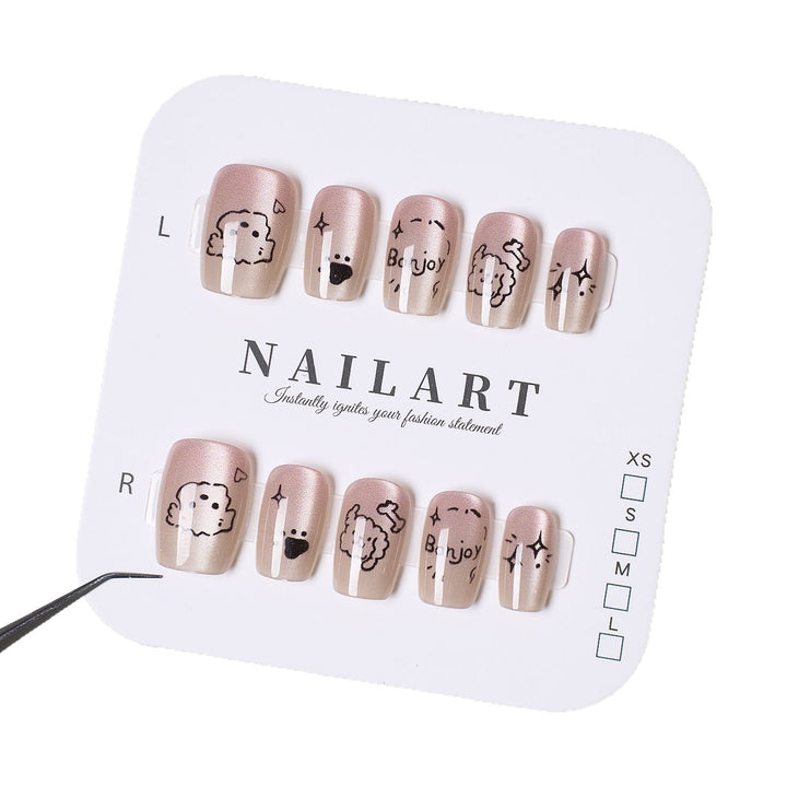 Kreatives Cartoon-Themen Press-On Nagelset Karnz