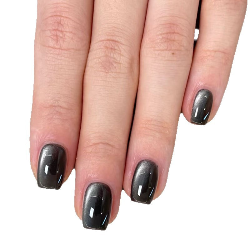 Glänzendes Schwarzes Press-On Nagelset Karnz