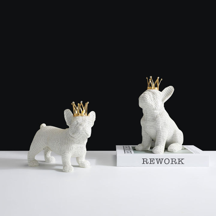 Dekorative Hundefigur mit Krone