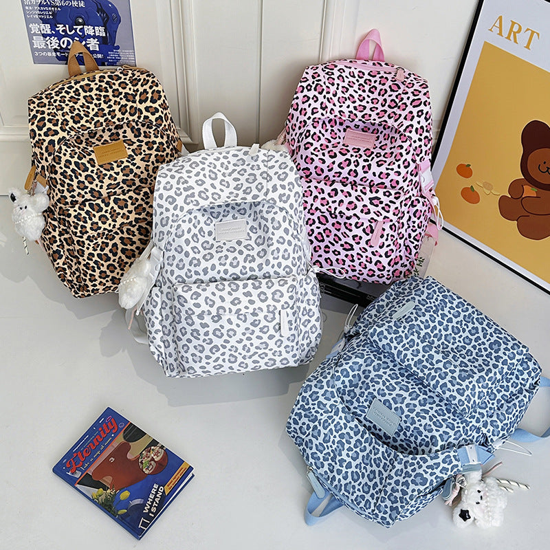 Verspielter Leopardenmuster Schulrucksack Karnz