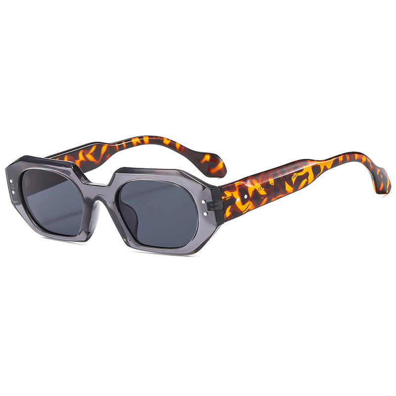 Damen modische Sonnenbrille im markanten, achtseitigen Design Karnz