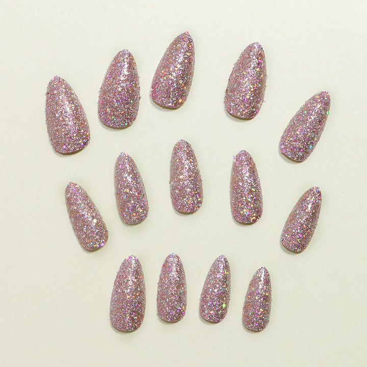 Glitzerndes Stiletto Press-On Nagel Set Karnz