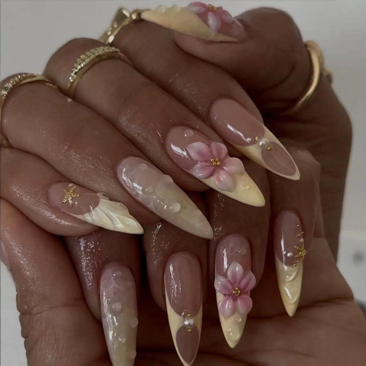 Künstlerische Florale Stiletto Nagel-Verstärkungen Karnz