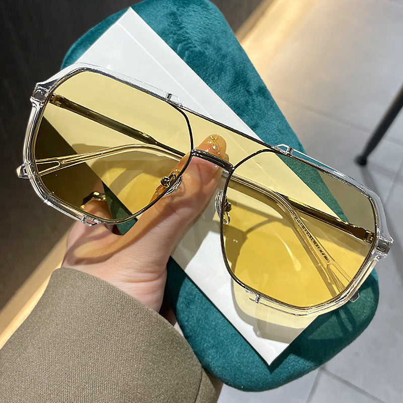 Damen geometrische Sonnenbrille mit besonderem Rahmen und UV-Schutz Karnz