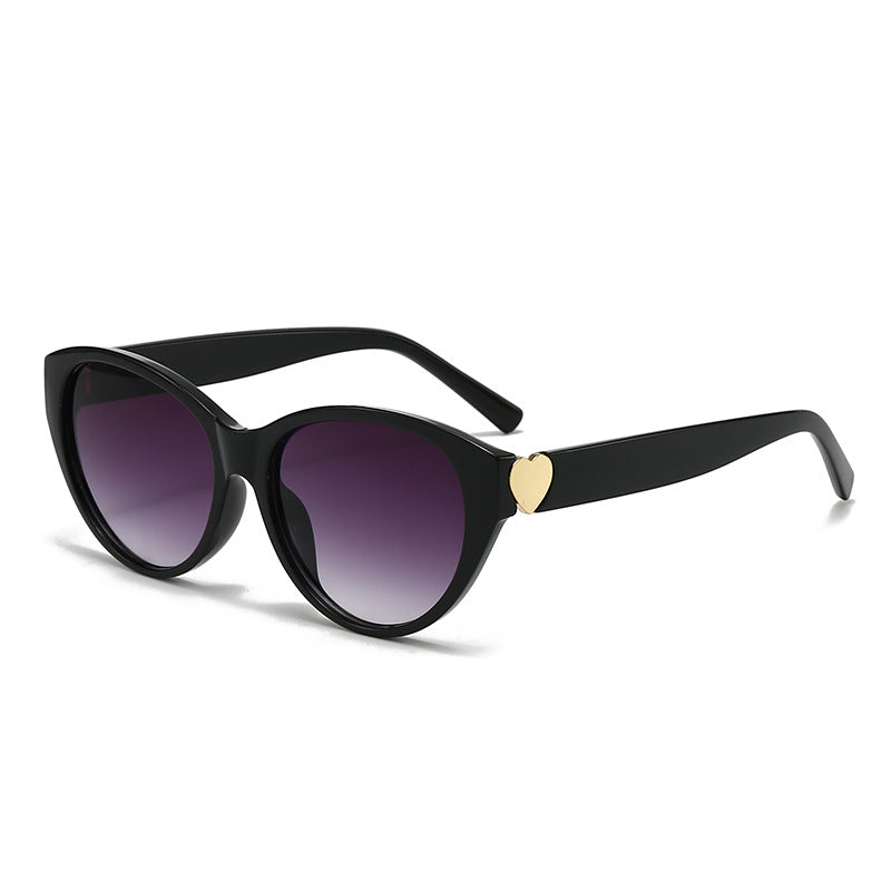 Damen Cat-Eye Sonnenbrille mit Herzmotiv Karnz
