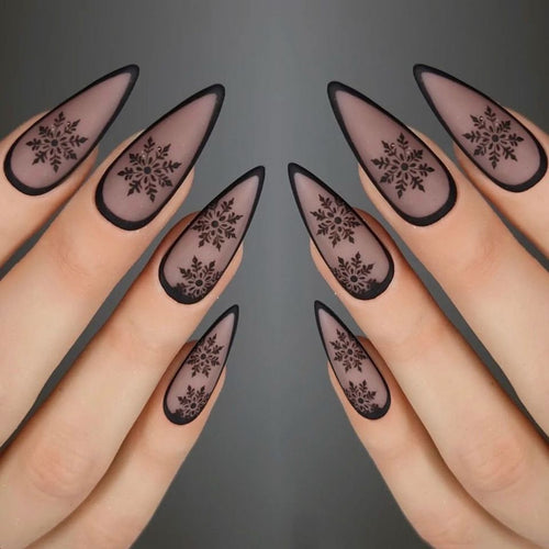 Künstlerische Matt-Press-On-Nagelkunst