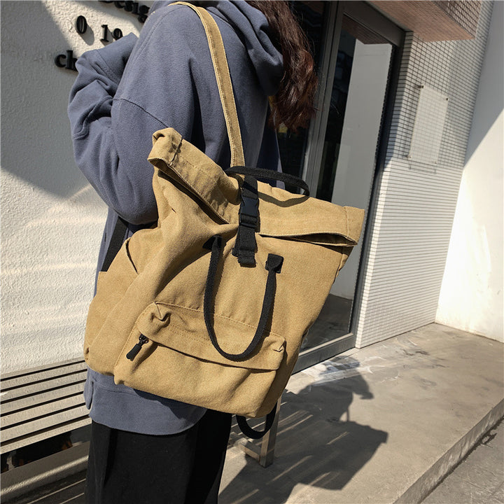 Stylische Roll-Top Canvas-Rucksack Karnz