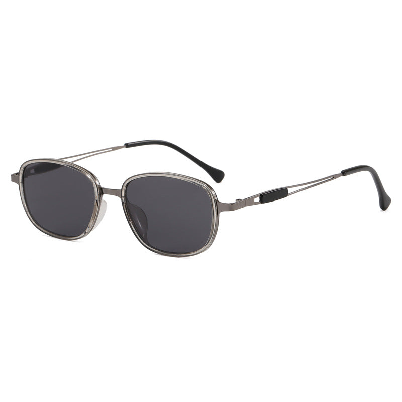 Modische Sonnenbrille mit Quadratischem Rahmen und Schmalem Metallgestell Karnz