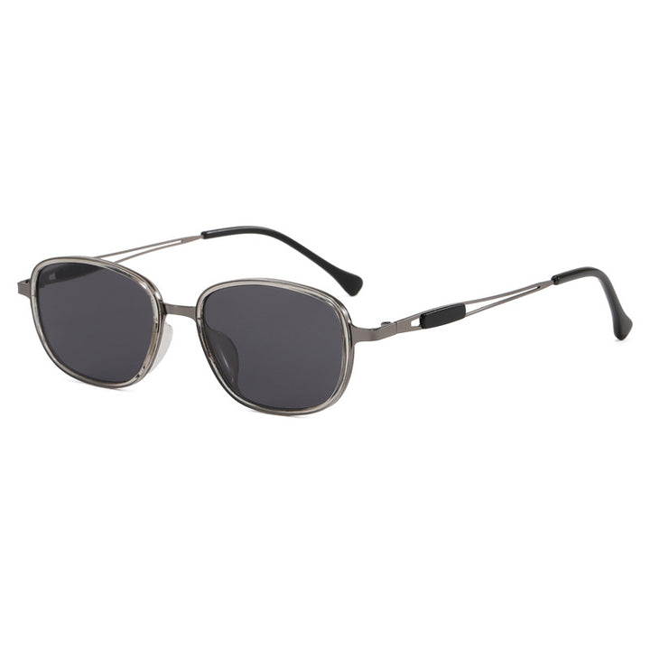 Modische Sonnenbrille mit Quadratischem Rahmen und Schmalem Metallgestell Karnz