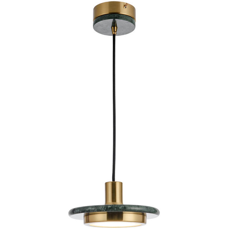 Elegante Marmor- und Messing-Pendelleuchte