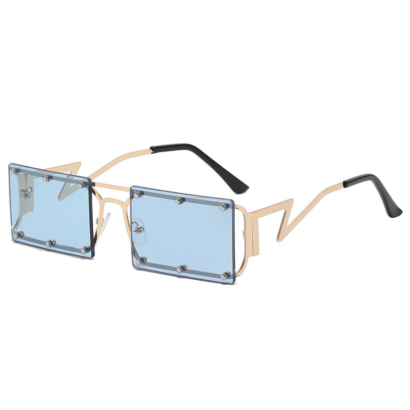 Damen extravagante Oversized-Sonnenbrille mit geometrischem Rahmen Karnz