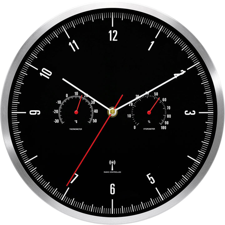 Funk-Wanduhr mit Thermometer und Hygrometer Karnz