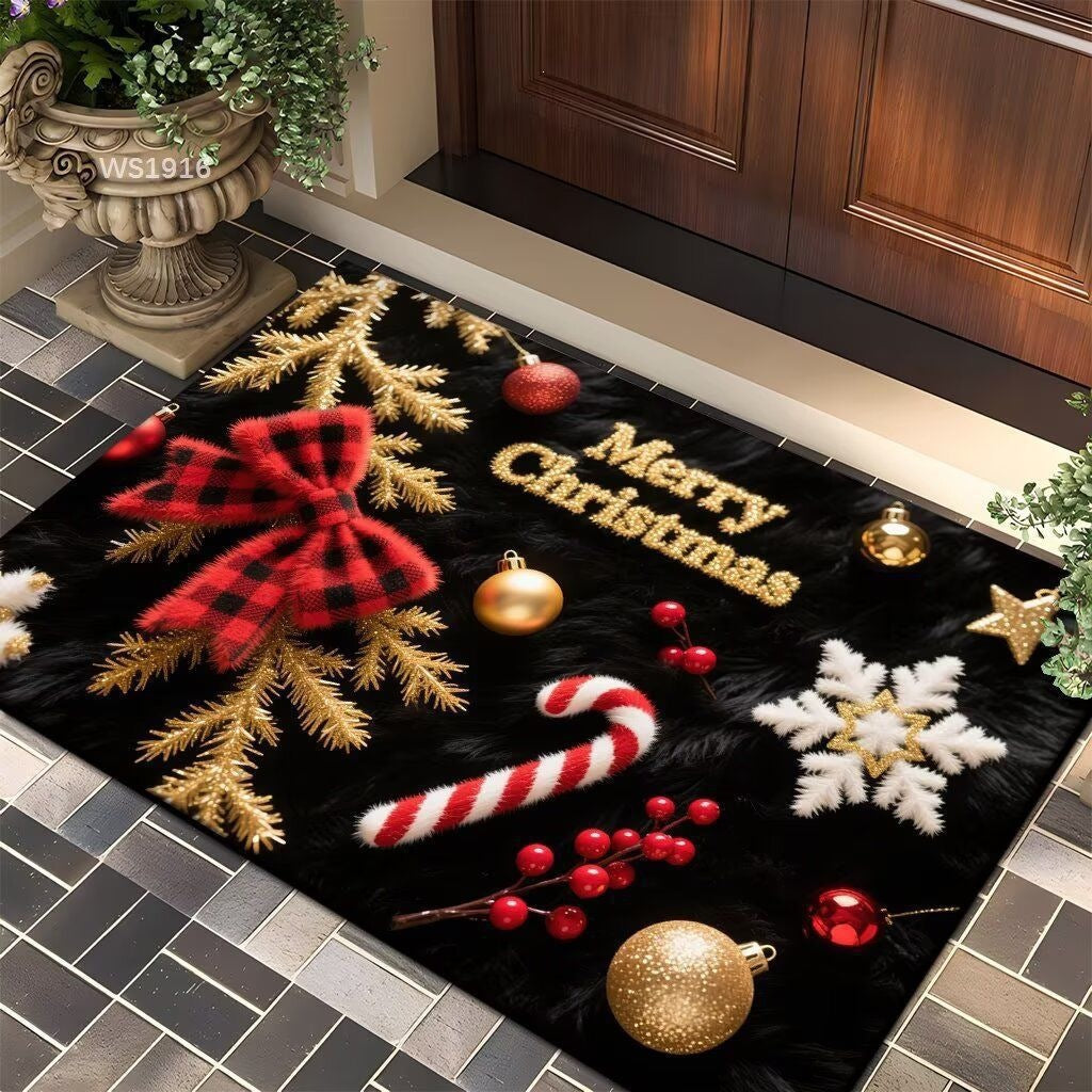Weihnachtlich gestaltete Fußmatte