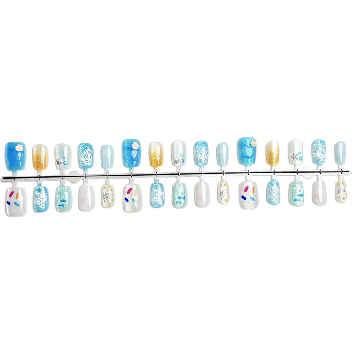 Dekoratives Press-On-Nail-Art-Set mit ozeanischen Themen